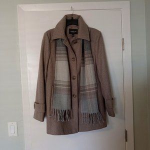 LONDON FOG COAT SIZE LARGE NWOT TAN HEATHER CURRENT STYLE HIGH QUALITY